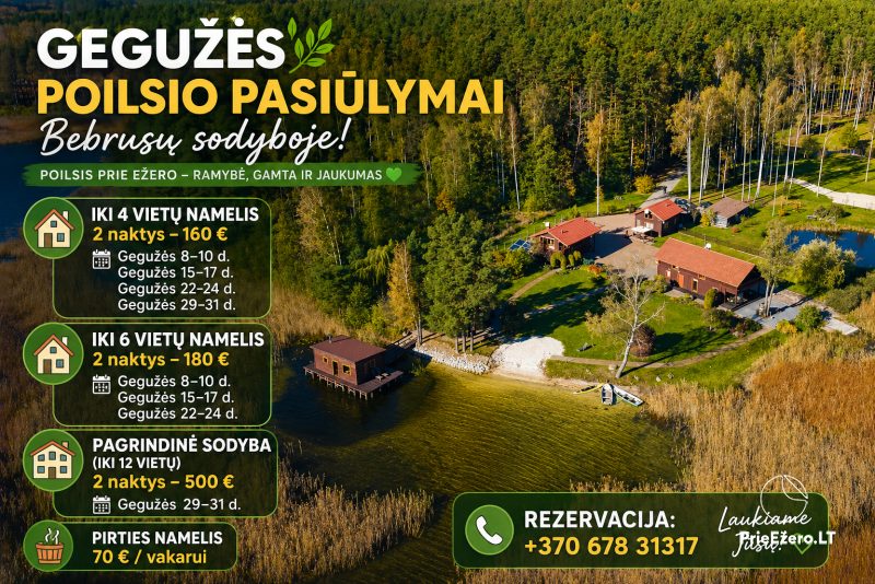 Namukų nuoma Molėtų rajone prie Bebrusų ežero „Bebrusų sodyba“