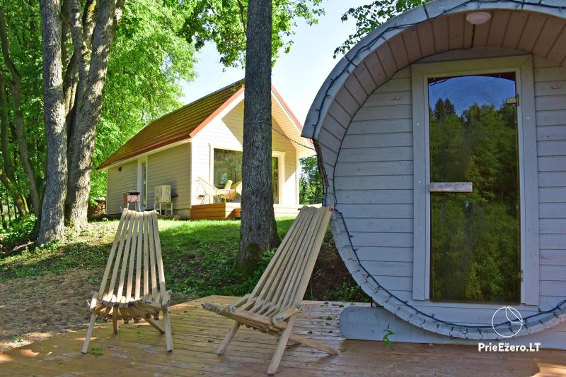 Naujo namelio nuoma ant ežero kranto Kiauklių Oazė. Yra pirtis, kubilas