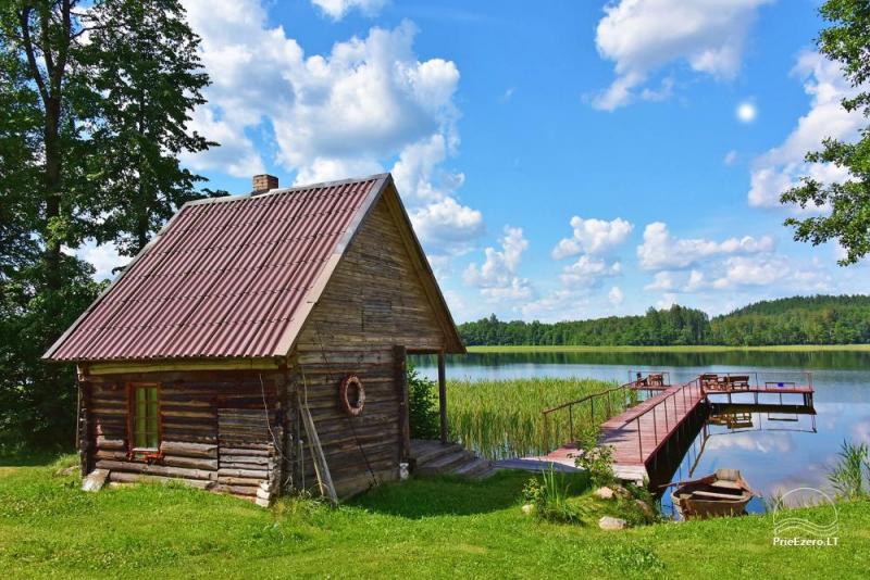 Baidarės, namo dalies nuoma, stovyklavietė ant ežero kranto prie Ignalinos