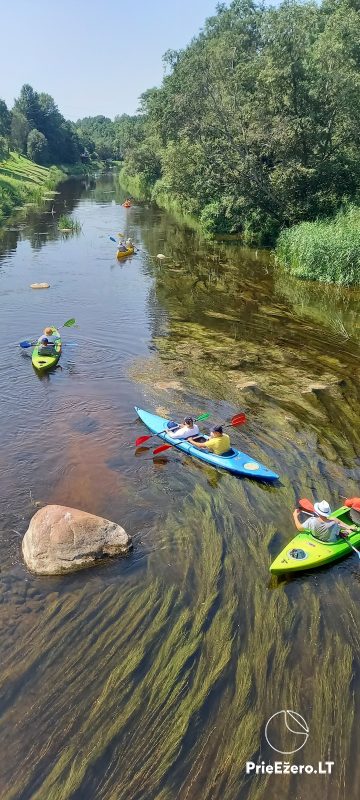 Baidarių ir stovyklos nuoma ant upės Jūros kranto Šilalės rajone Gražjūrio kaime