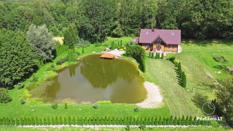 Jolantos sodyba prie tvenkinio (40 vietų salė, pirtis, kubilas) ir SVEČIŲ NAMAI (15 vietų salė, pirtis, kubilas)